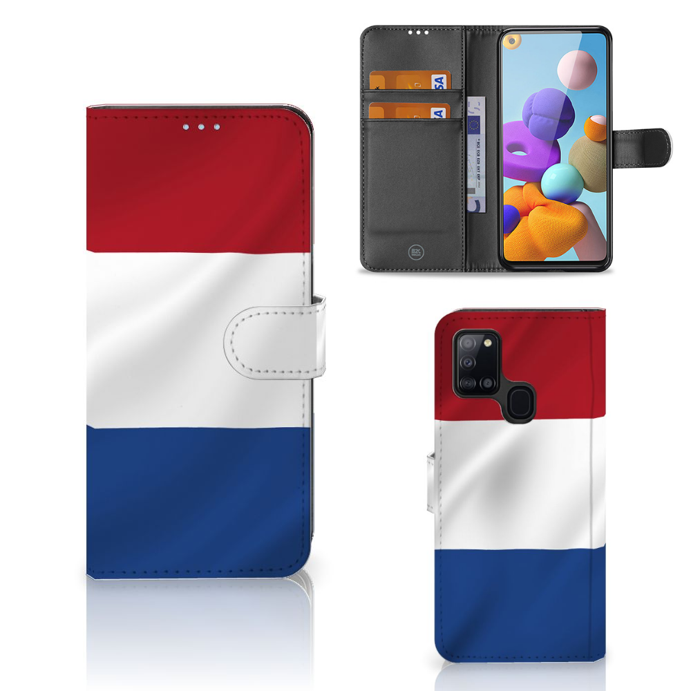 Samsung Galaxy A21s Bookstyle Case Nederlandse Vlag