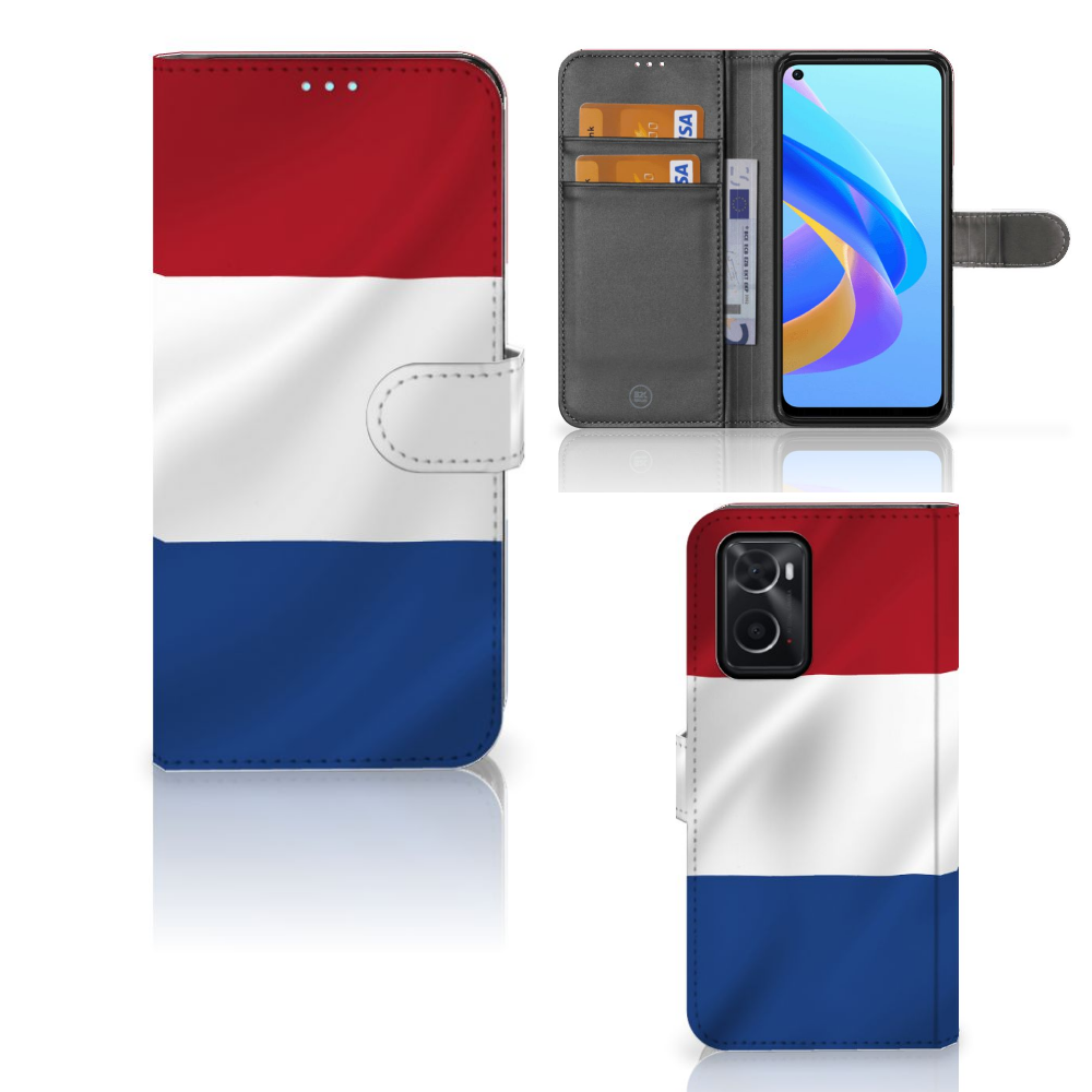 OPPO A76 | A96 Bookstyle Case Nederlandse Vlag