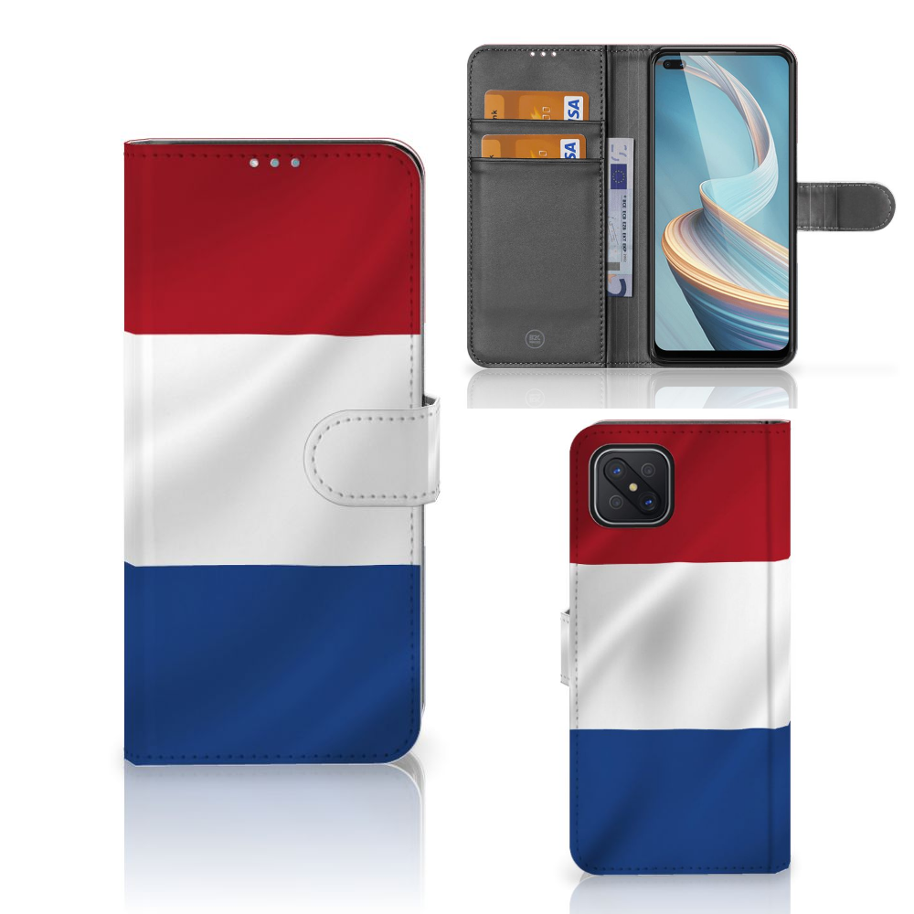 OPPO Reno4 Z Bookstyle Case Nederlandse Vlag