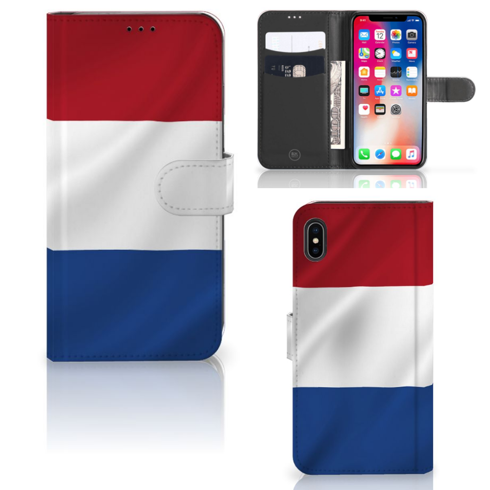 Apple iPhone Xs Max Bookstyle Case Nederlandse Vlag