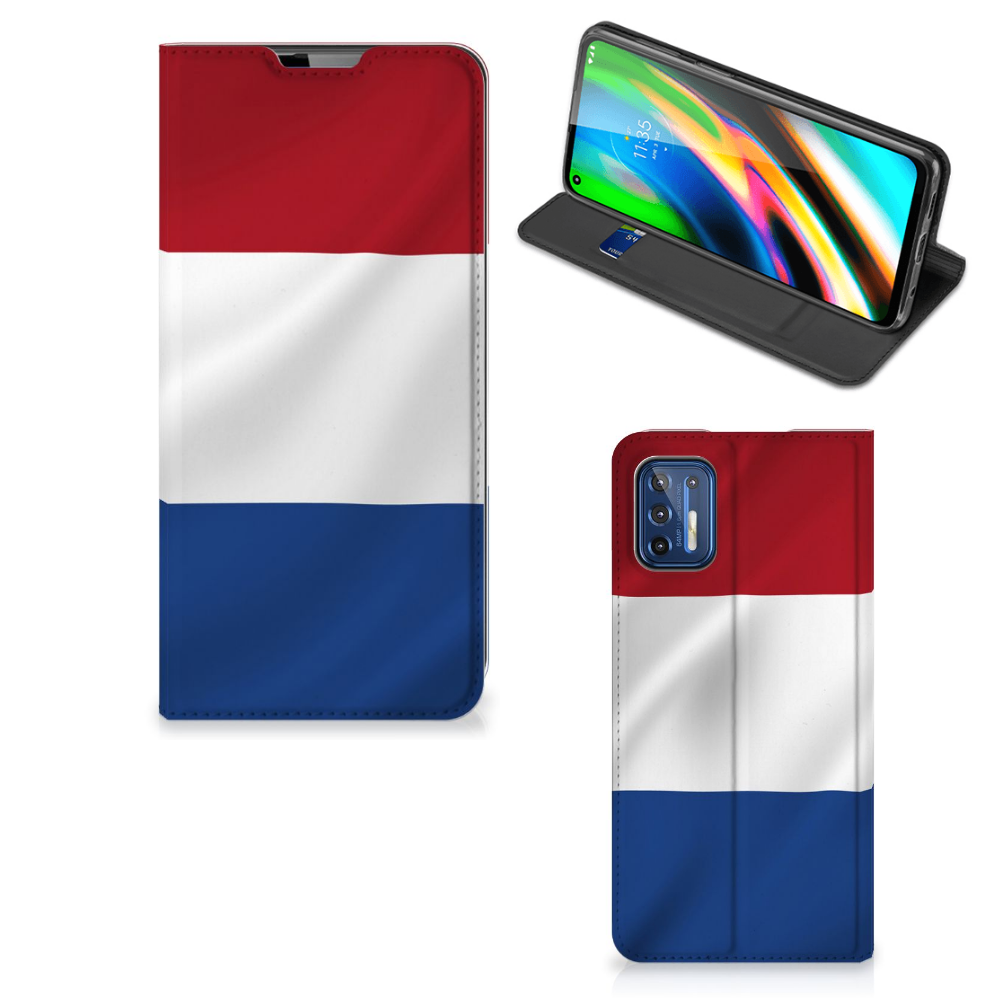 Motorola Moto G9 Plus Standcase Nederlandse Vlag
