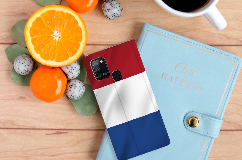 Samsung Galaxy A21s Standcase Nederlandse Vlag