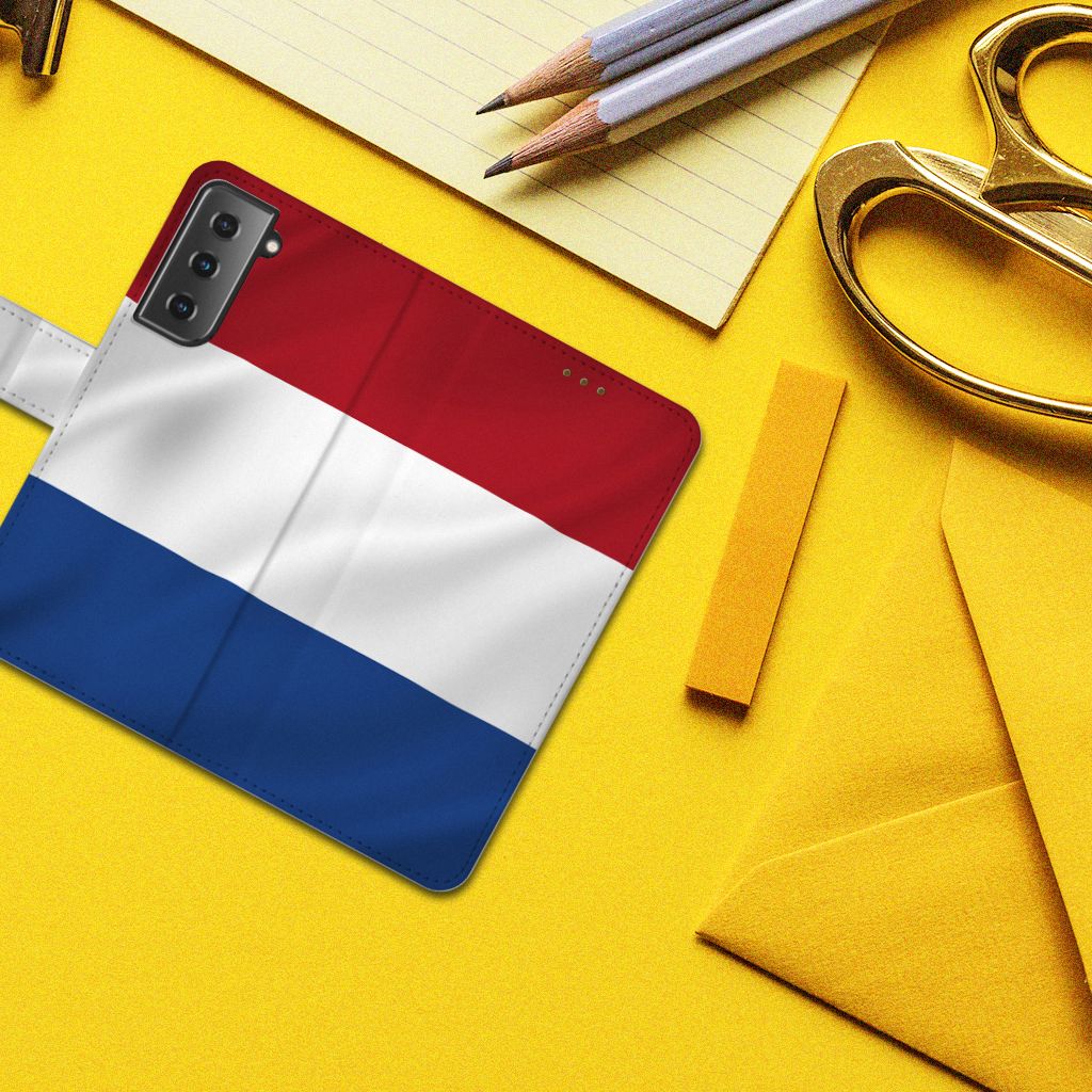 Samsung Galaxy S21 Bookstyle Case Nederlandse Vlag