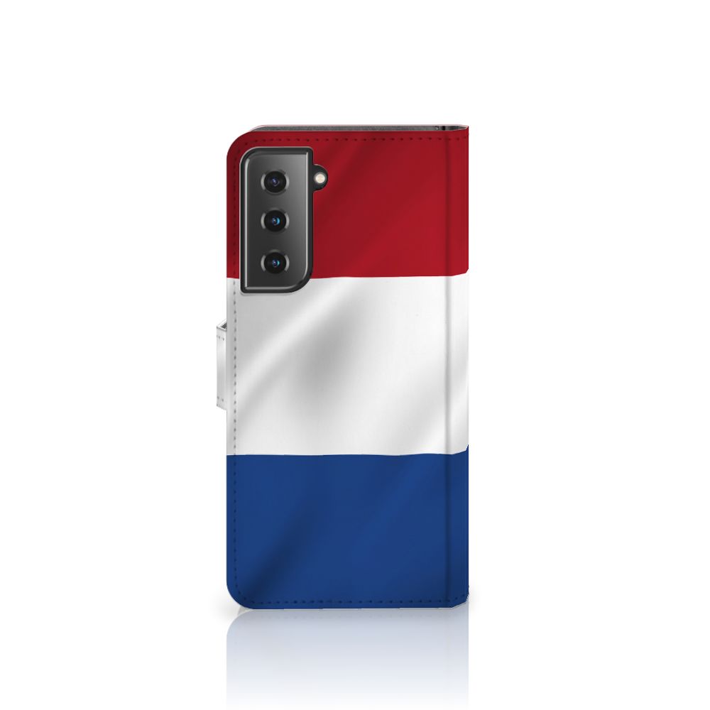 Samsung Galaxy S21 Bookstyle Case Nederlandse Vlag
