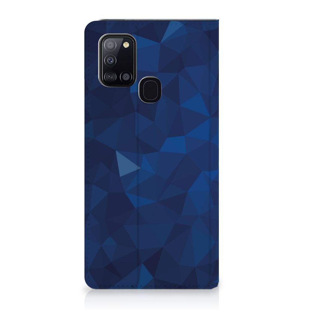 Stand Case voor Samsung Galaxy A21s Polygon Blue
