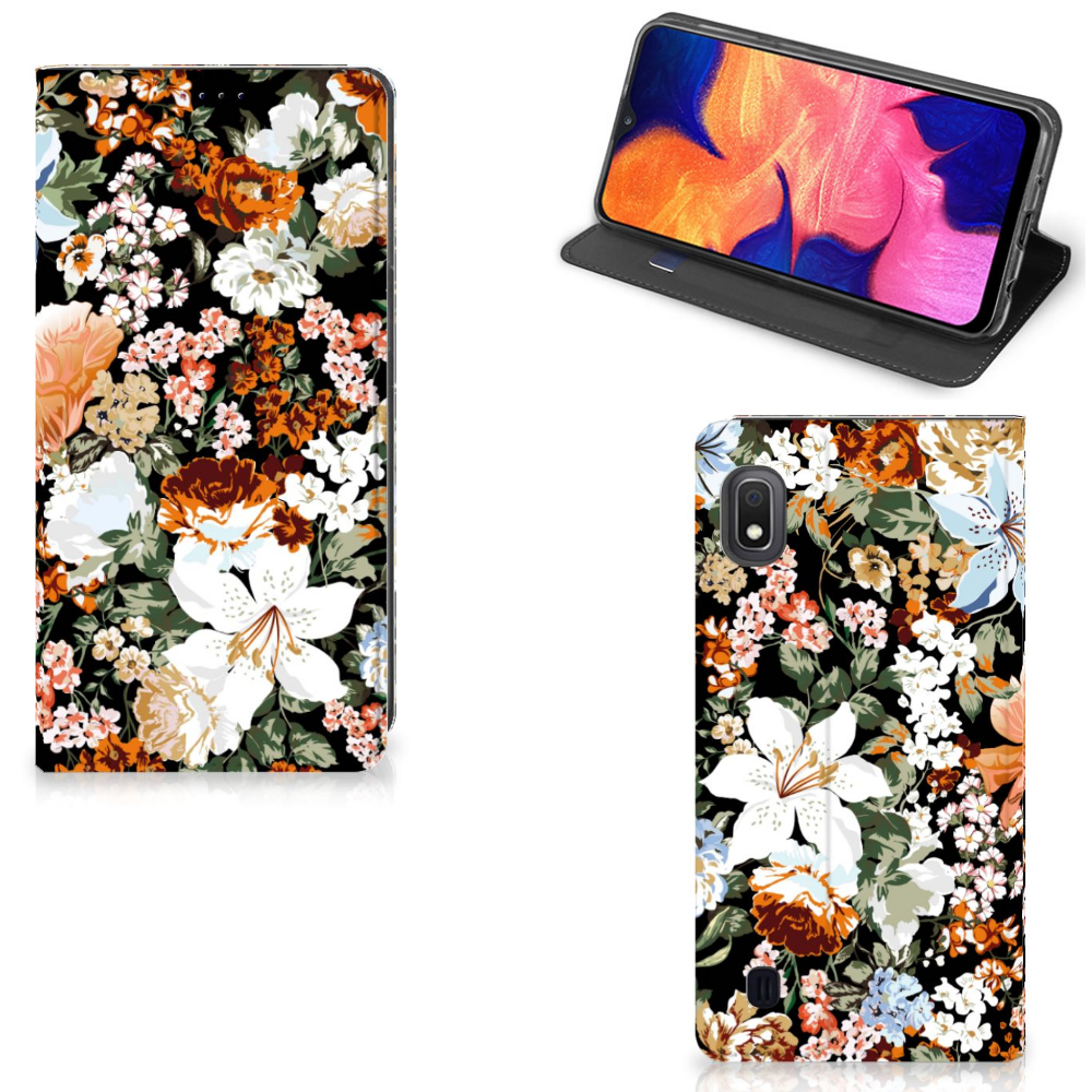 Smart Cover voor Samsung Galaxy A10 Dark Flowers