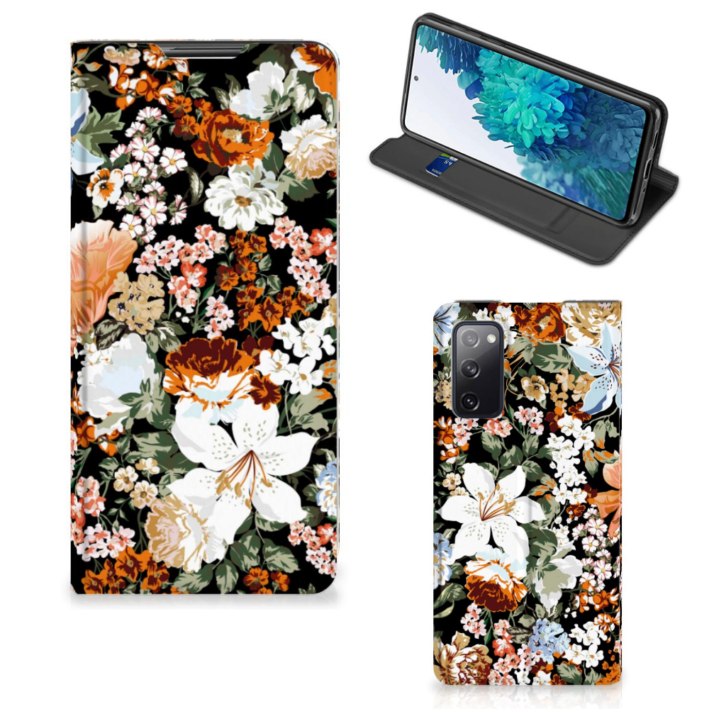 Smart Cover voor Samsung Galaxy S20 FE Dark Flowers