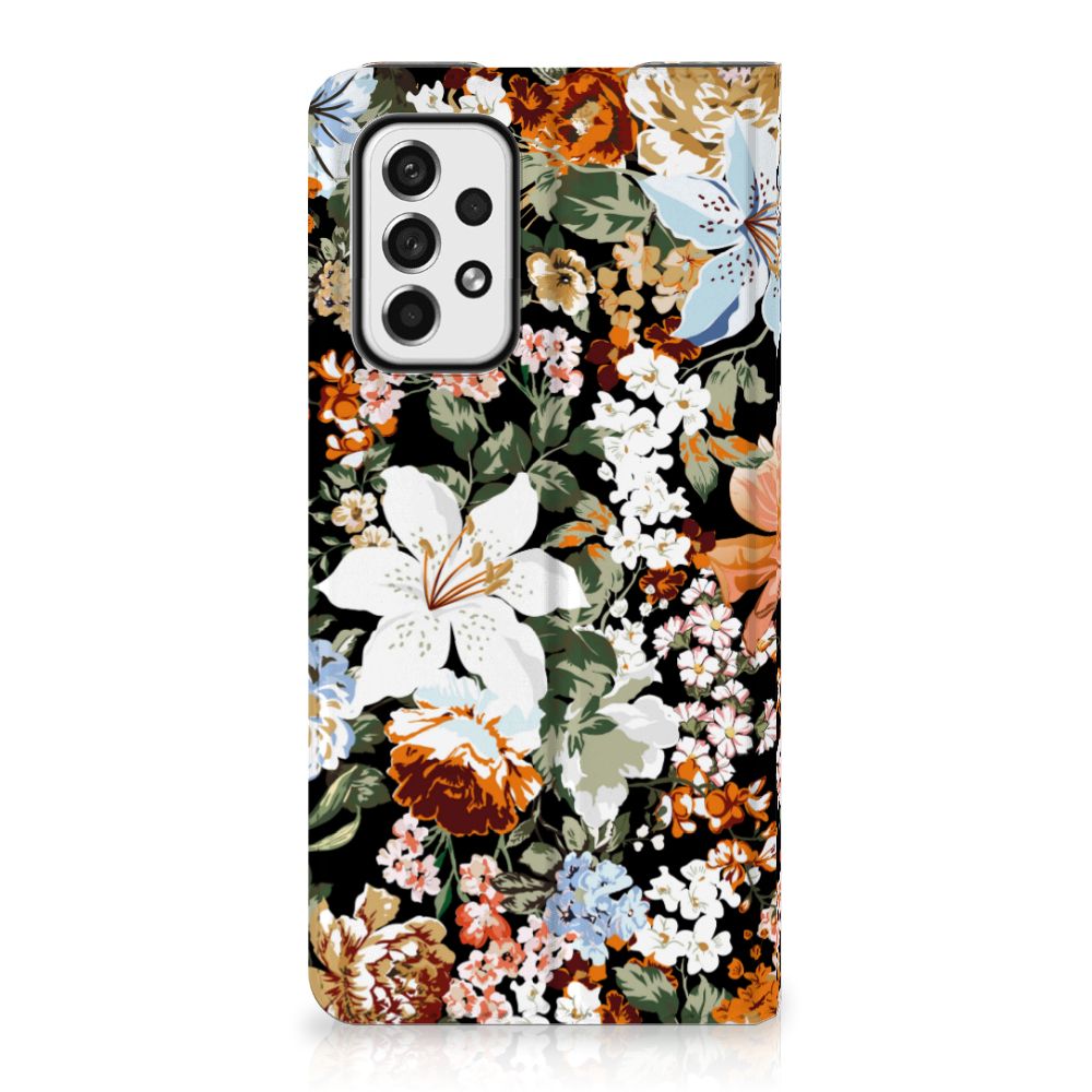 Smart Cover voor Samsung Galaxy A73 Dark Flowers
