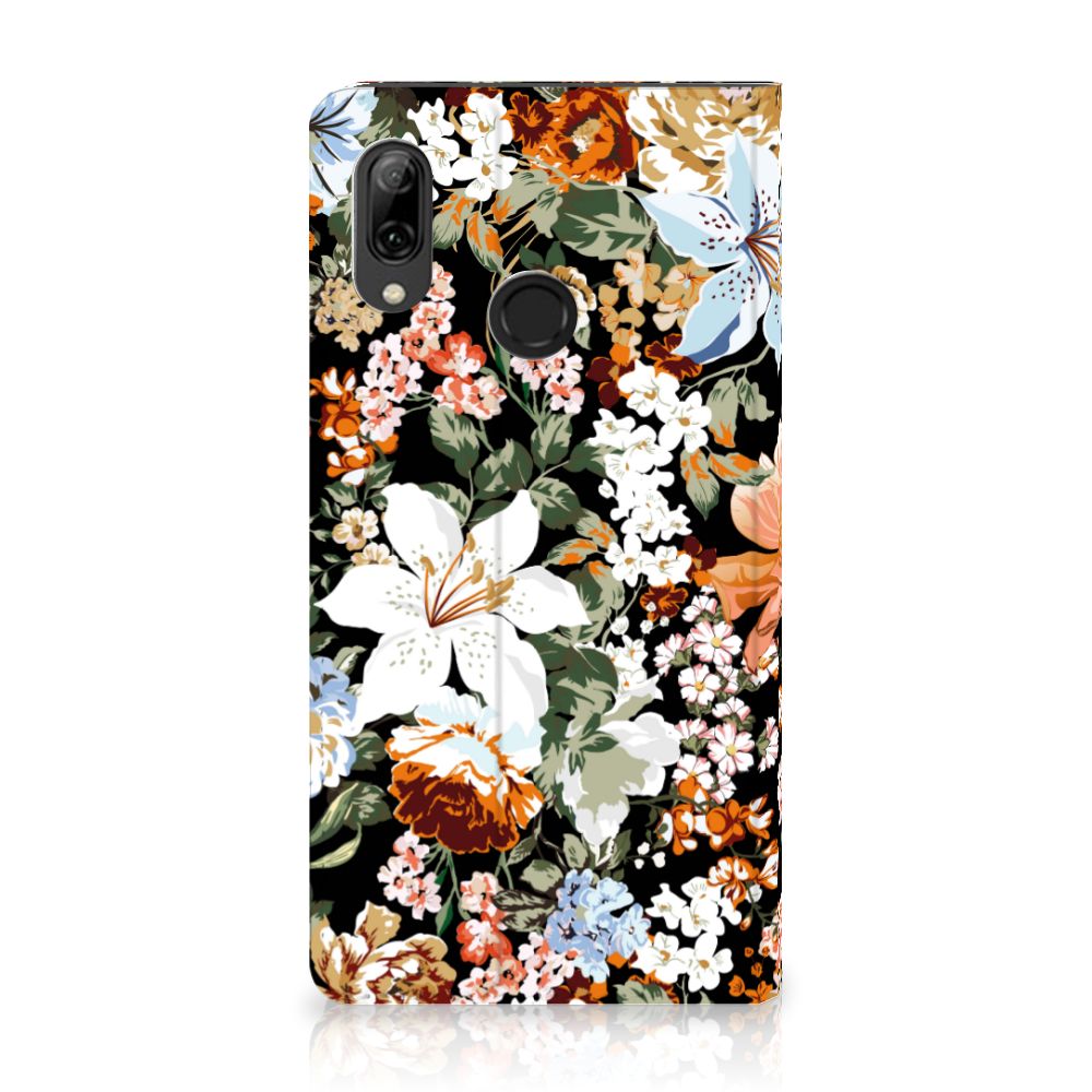 Smart Cover voor Huawei P Smart (2019) Dark Flowers
