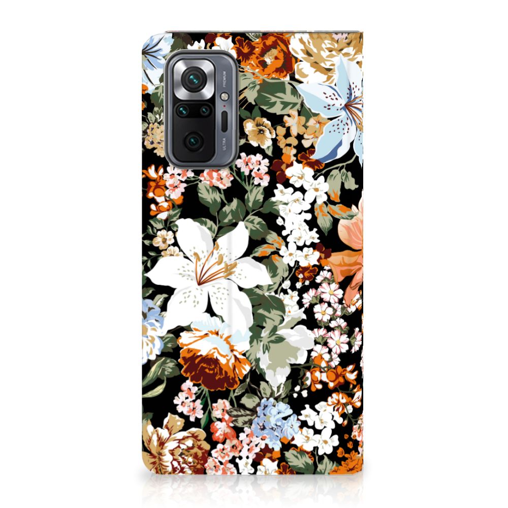 Smart Cover voor Xiaomi Redmi Note 10 Pro Dark Flowers