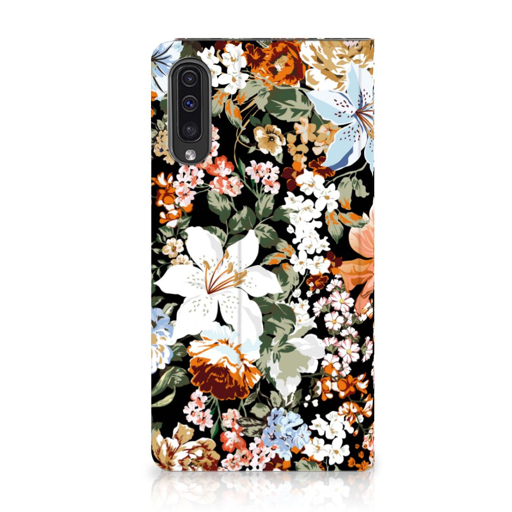 Smart Cover voor Samsung Galaxy A50 Dark Flowers