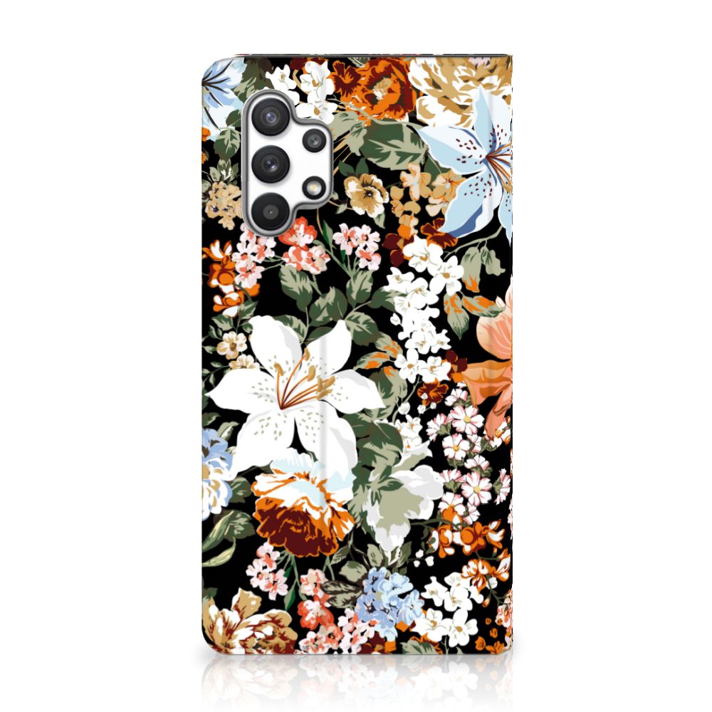 Smart Cover voor Samsung Galaxy A32 4G | A32 5G Enterprise Editie Dark Flowers