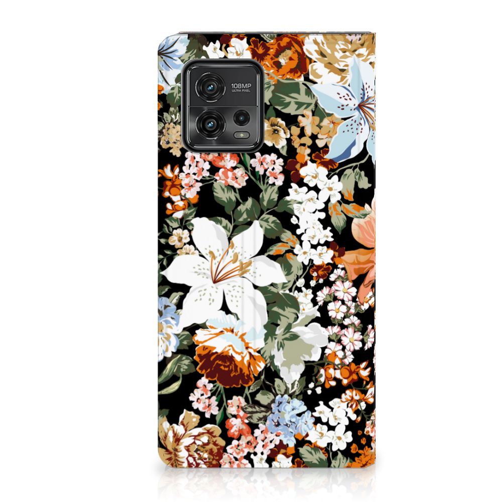 Smart Cover voor Motorola Moto G72 Dark Flowers