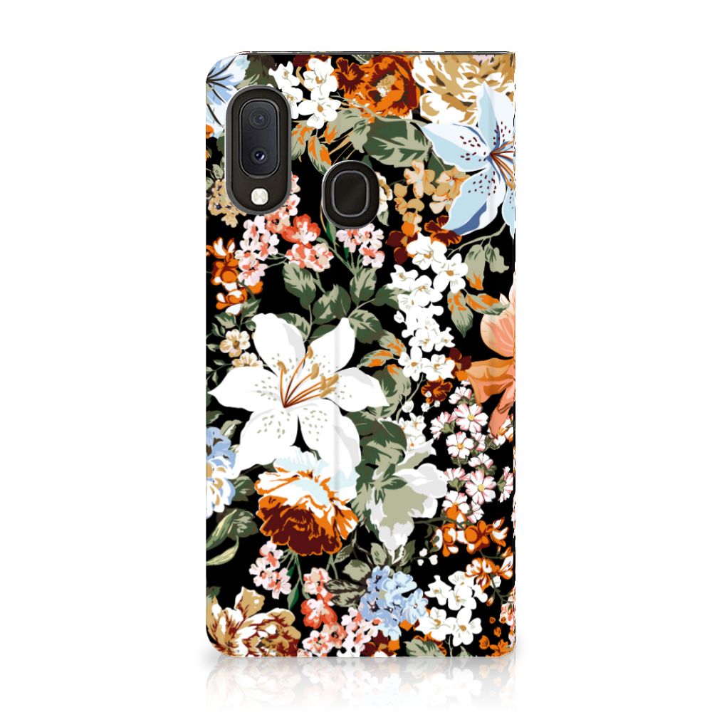 Smart Cover voor Samsung Galaxy A20e Dark Flowers