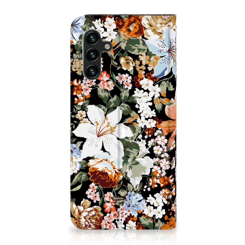 Smart Cover voor Samsung Galaxy A13 (5G) | Samsung Galaxy A04s Dark Flowers