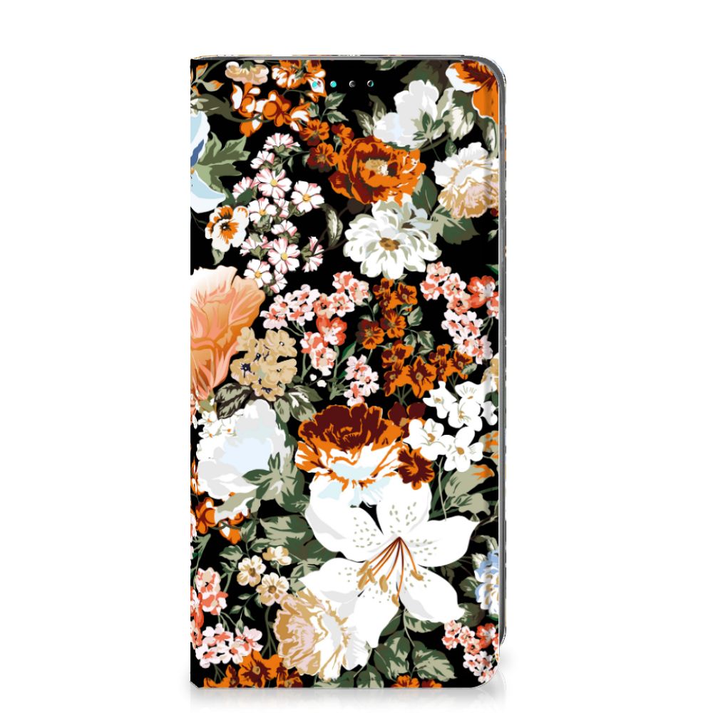 Smart Cover voor Samsung Galaxy A40 Dark Flowers