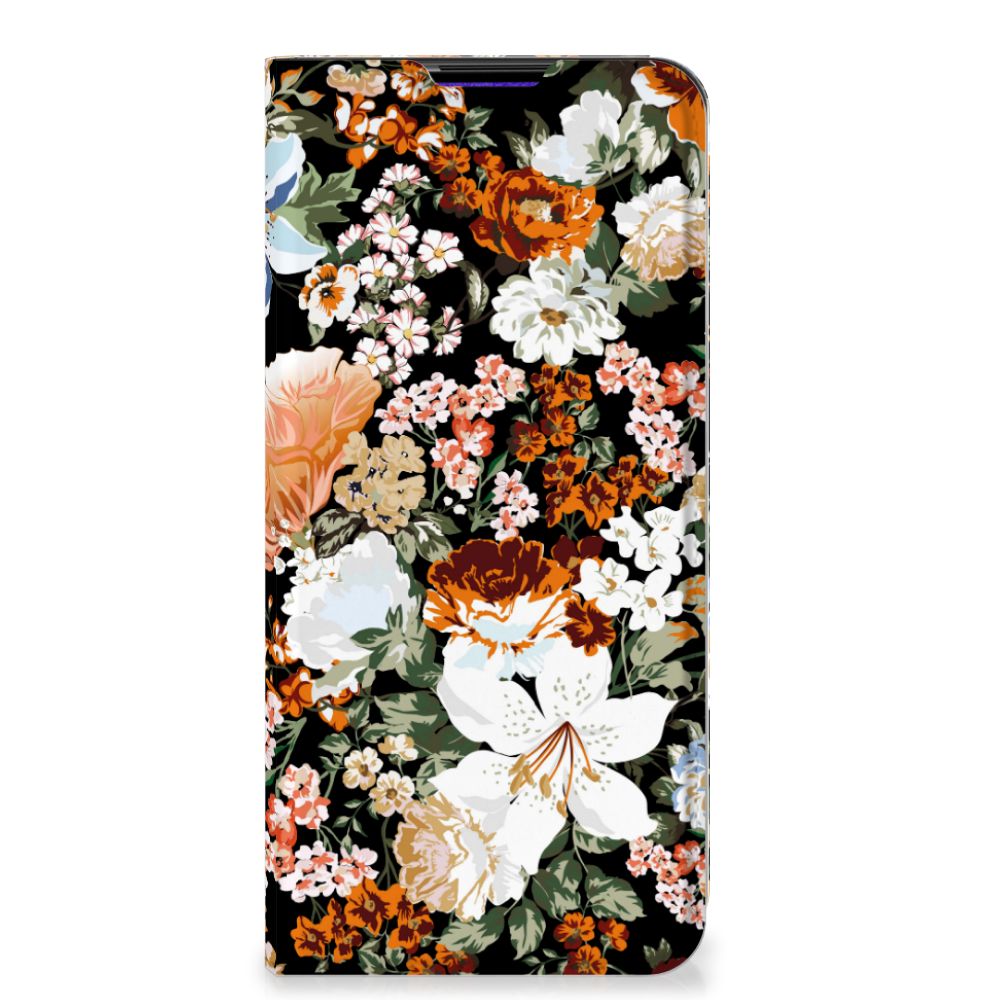 Smart Cover voor Samsung Galaxy A03s Dark Flowers