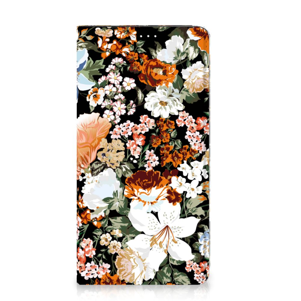 Smart Cover voor Samsung Galaxy A54 Dark Flowers