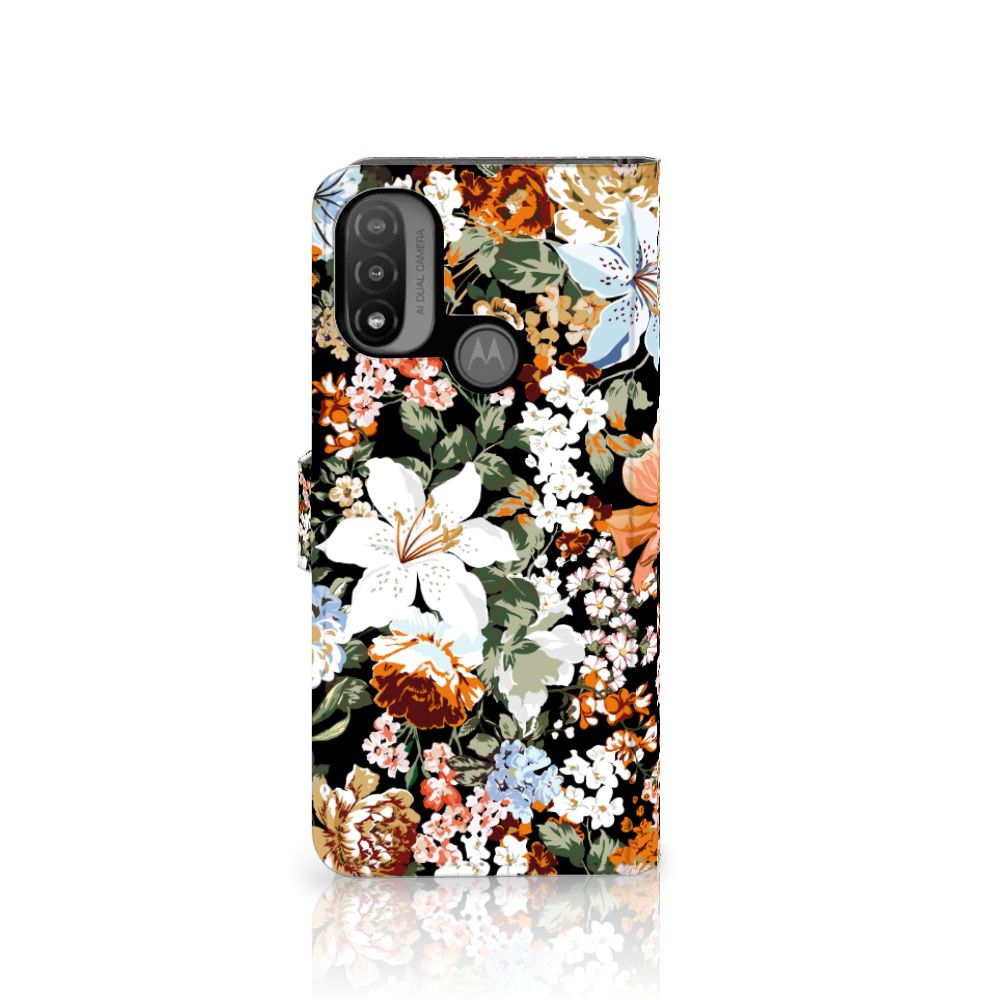 Hoesje voor Motorola Moto E20 | E30 | E40 Dark Flowers