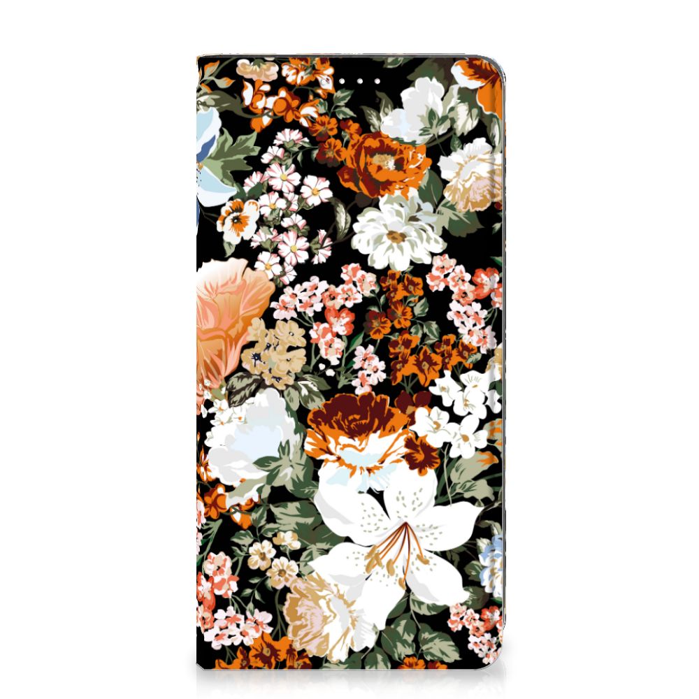 Smart Cover voor Samsung Galaxy S23 Dark Flowers