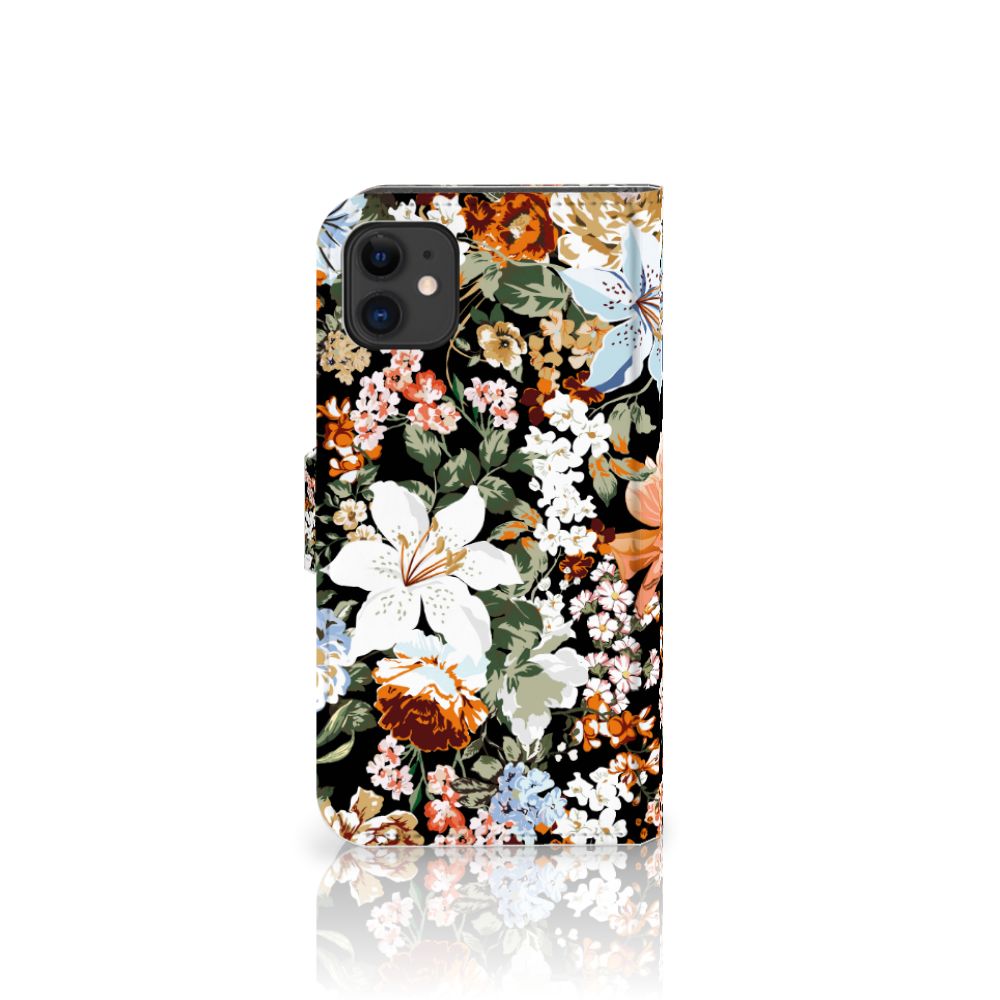 Hoesje voor Apple iPhone 11 Dark Flowers