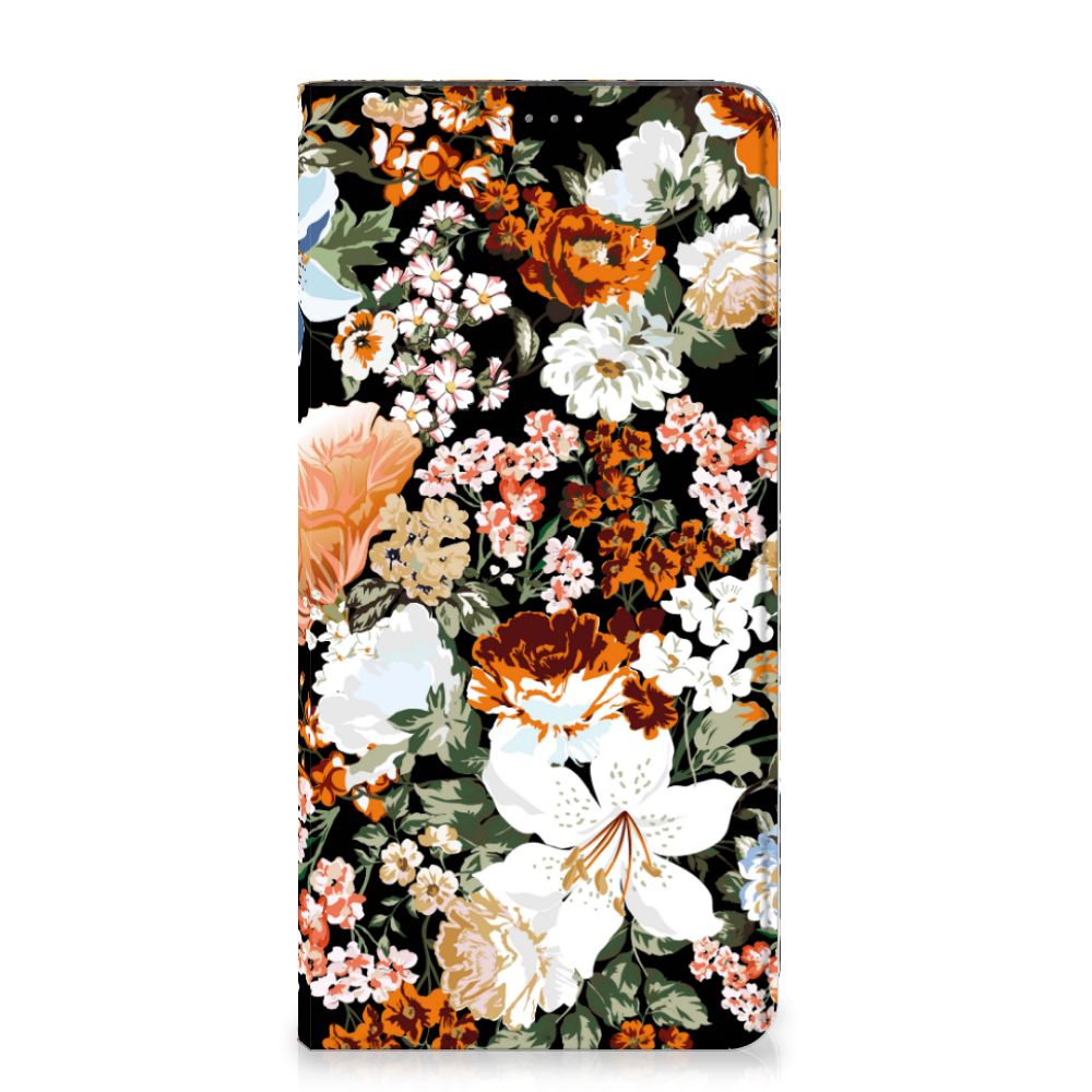 Smart Cover voor Samsung Galaxy A14 5G Dark Flowers