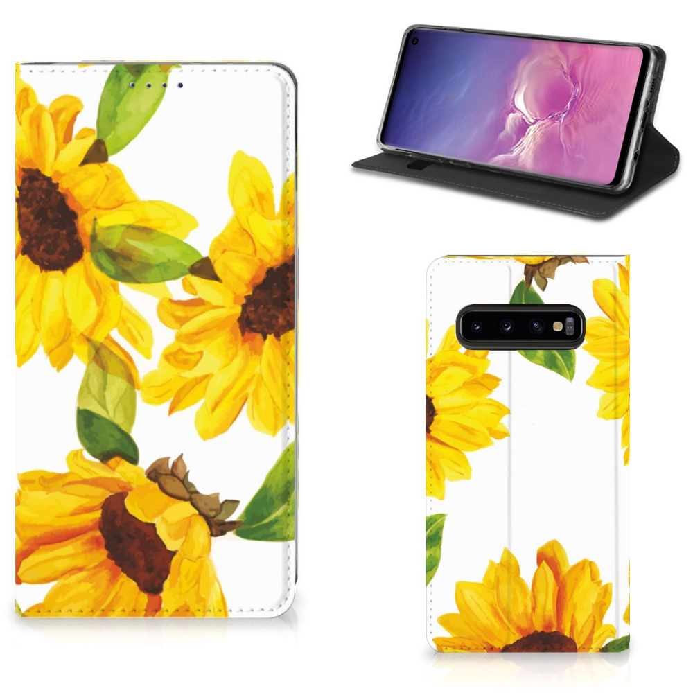 Smart Cover voor Samsung Galaxy S10 Zonnebloemen