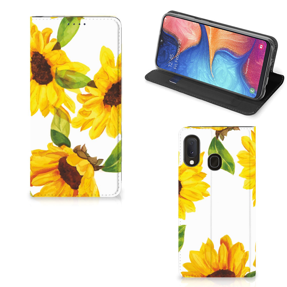 Smart Cover voor Samsung Galaxy A20e Zonnebloemen