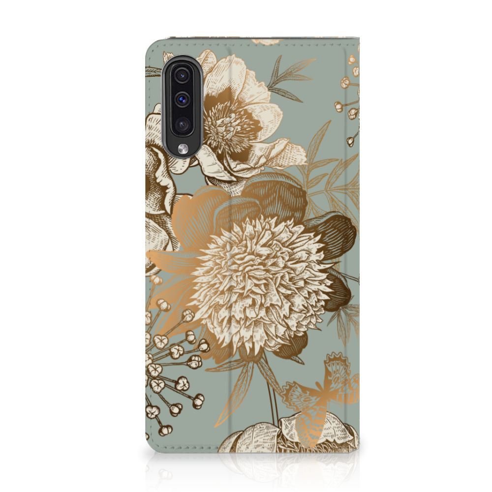 Smart Cover voor Samsung Galaxy A50 Vintage Bird Flowers