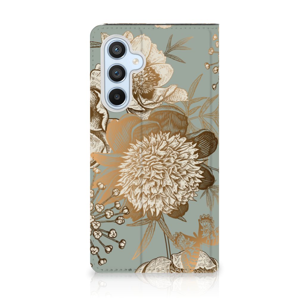 Smart Cover voor Samsung Galaxy A54 Vintage Bird Flowers