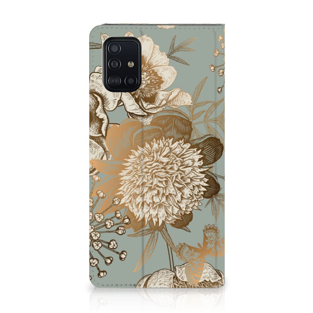 Smart Cover voor Samsung Galaxy A51 Vintage Bird Flowers