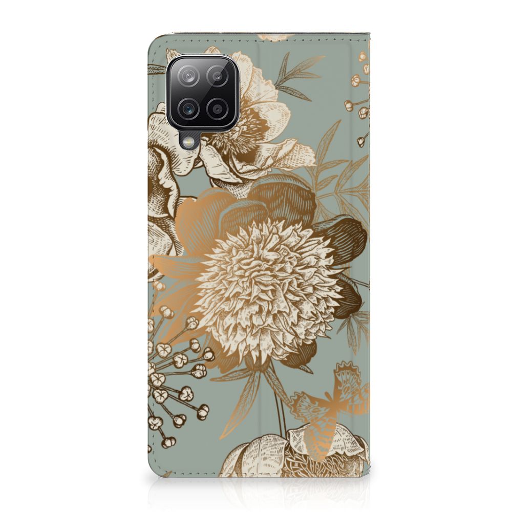 Smart Cover voor Samsung Galaxy A12 Vintage Bird Flowers