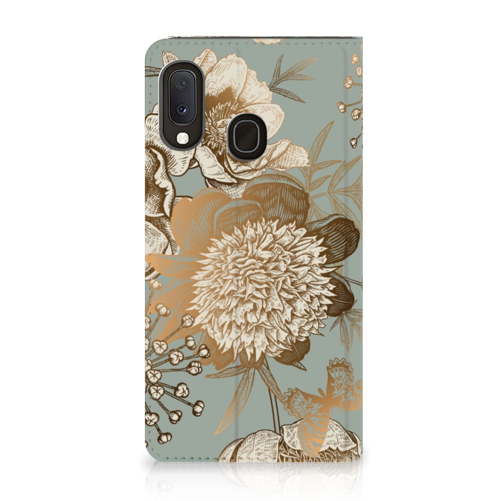 Smart Cover voor Samsung Galaxy A20e Vintage Bird Flowers