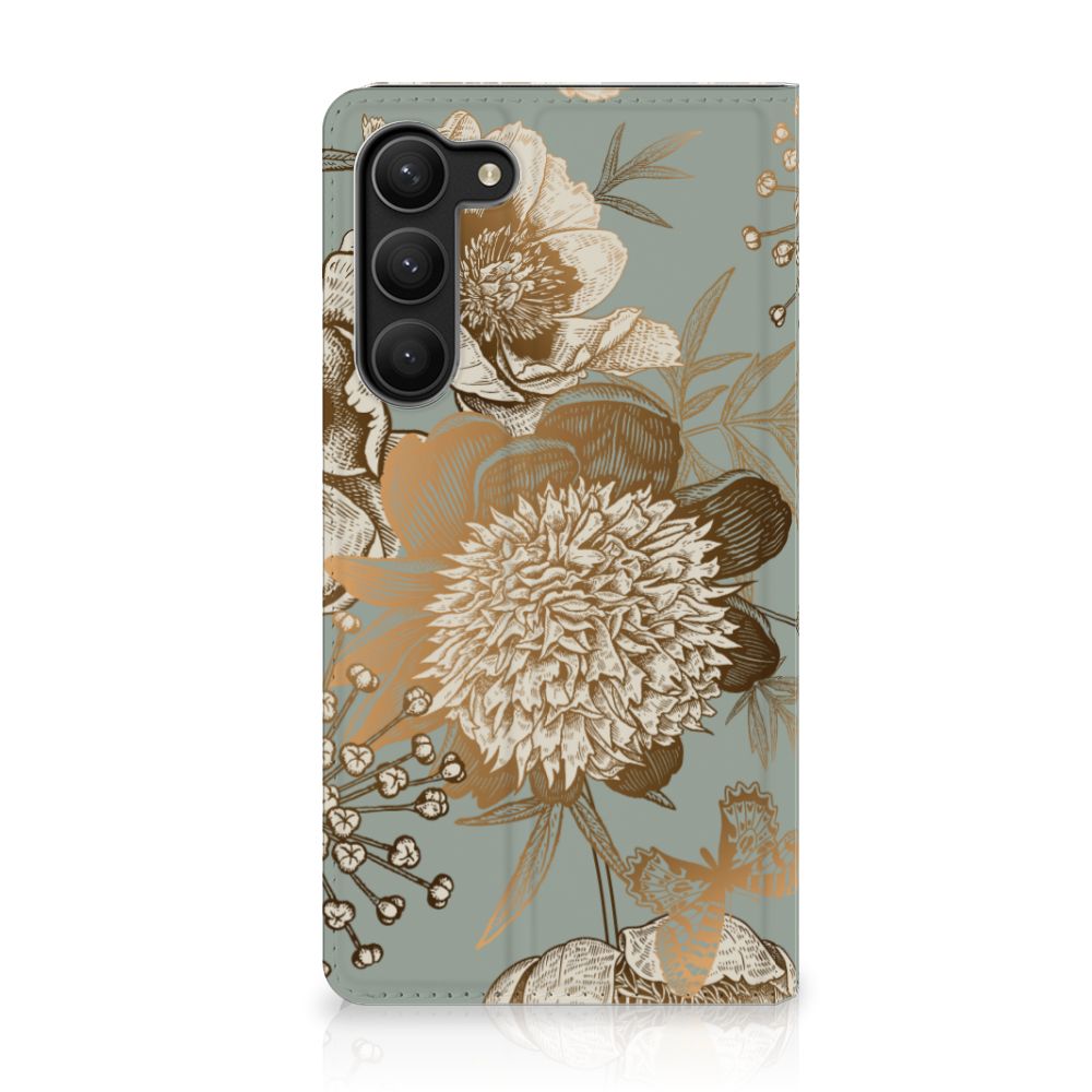 Smart Cover voor Samsung Galaxy S23 Plus Vintage Bird Flowers