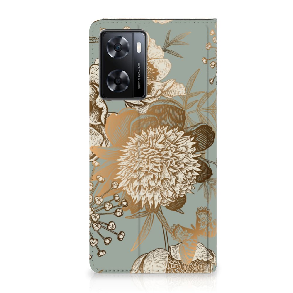 Smart Cover voor OPPO A57 | A57s | A77 4G Vintage Bird Flowers