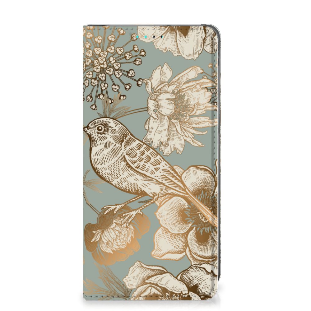 Smart Cover voor Samsung Galaxy A40 Vintage Bird Flowers