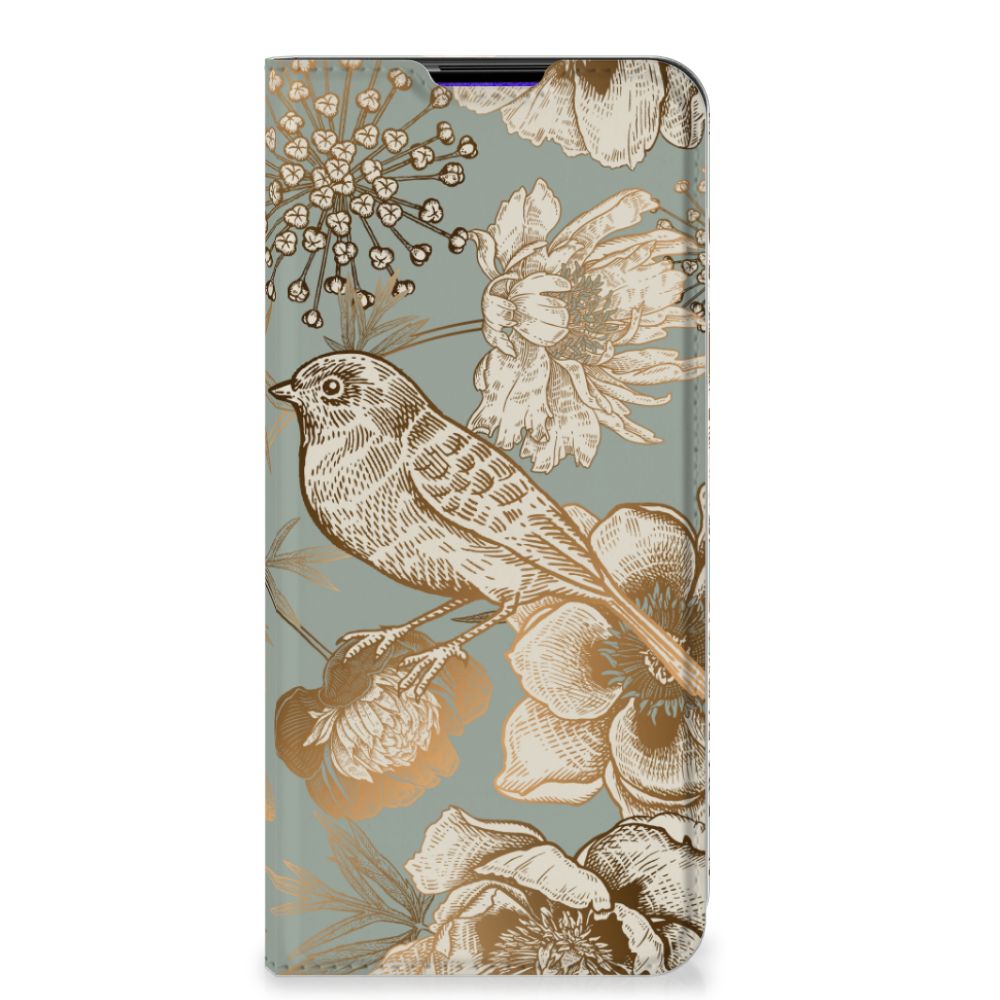 Smart Cover voor Samsung Galaxy A03s Vintage Bird Flowers