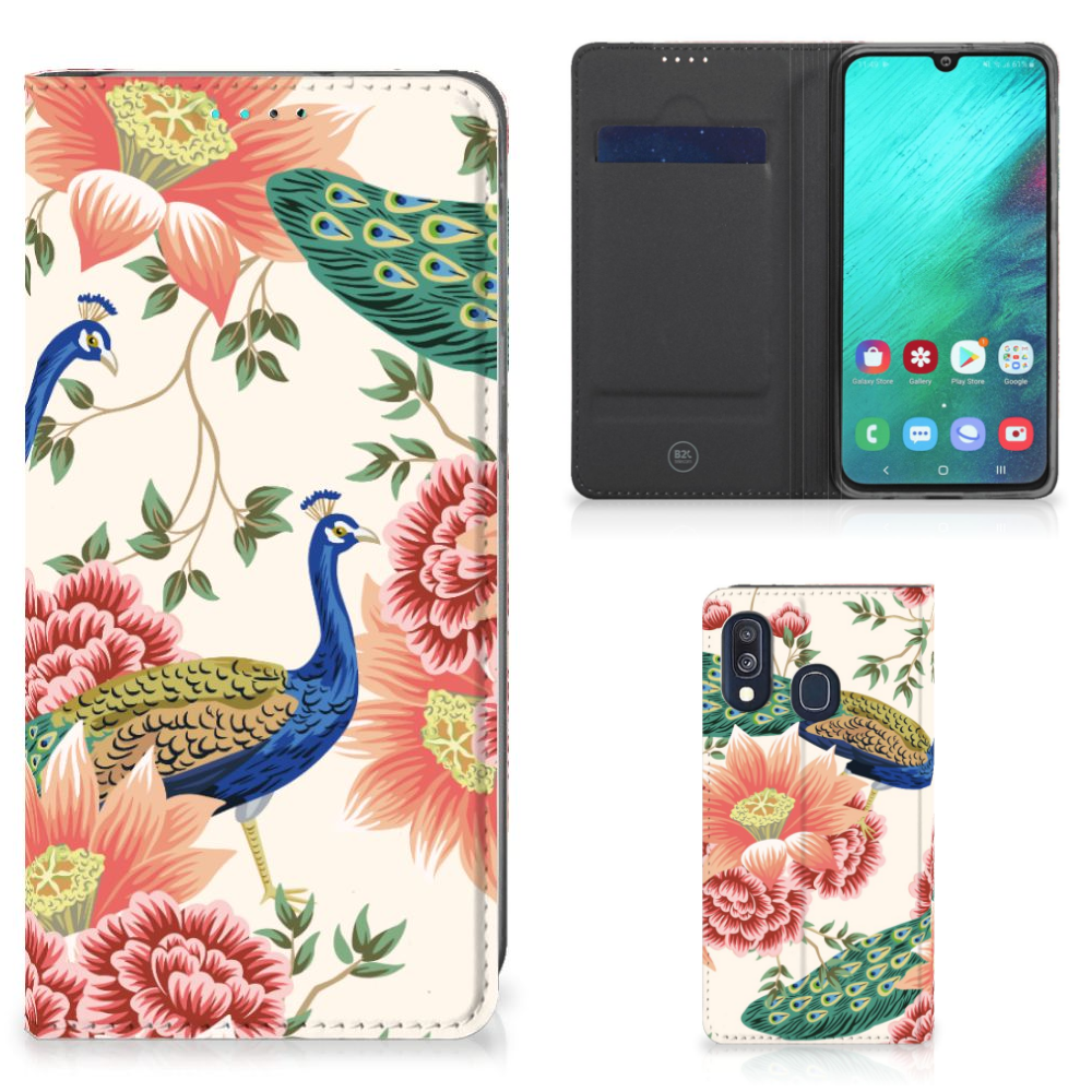 Hoesje maken voor Samsung Galaxy A40 Pink Peacock