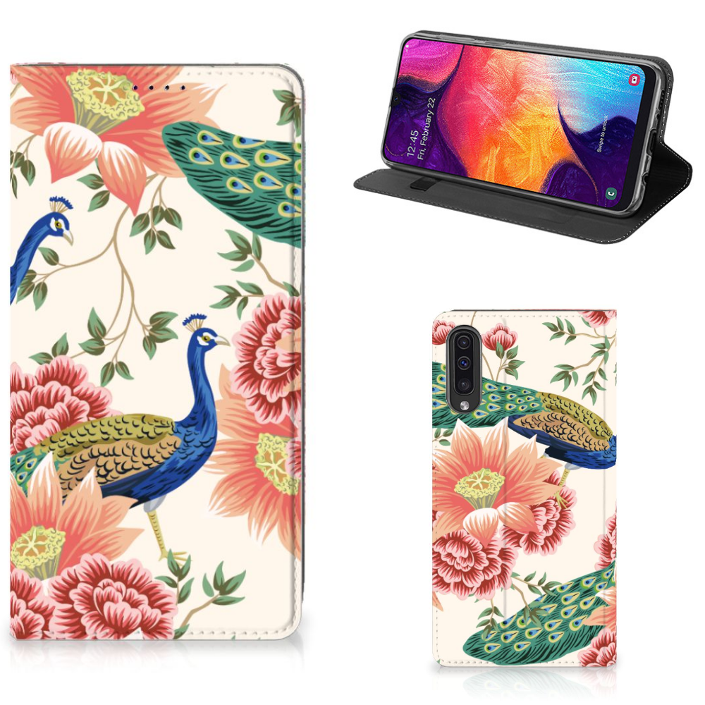 Hoesje maken voor Samsung Galaxy A50 Pink Peacock