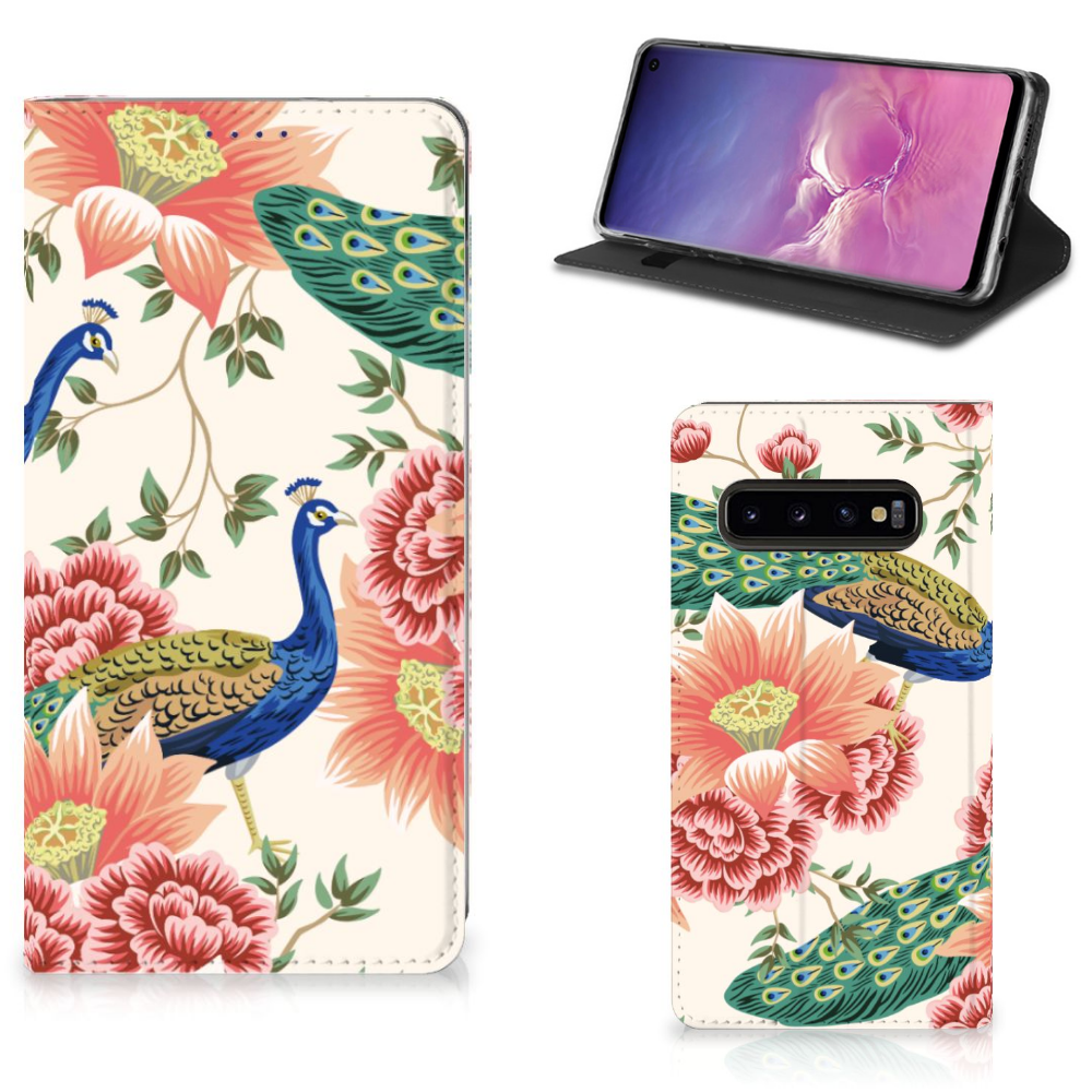 Hoesje maken voor Samsung Galaxy S10 Pink Peacock