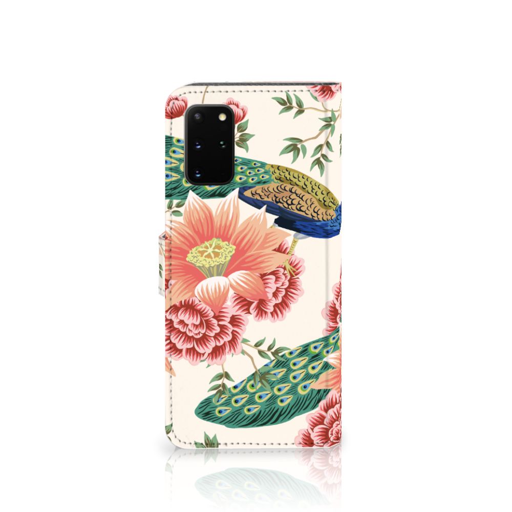 Telefoonhoesje met Pasjes voor Samsung Galaxy S20 Plus Pink Peacock