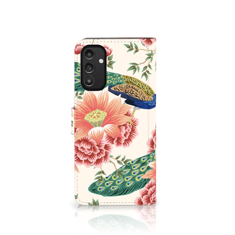 Telefoonhoesje met Pasjes voor Samsung Galaxy A14 5G Pink Peacock