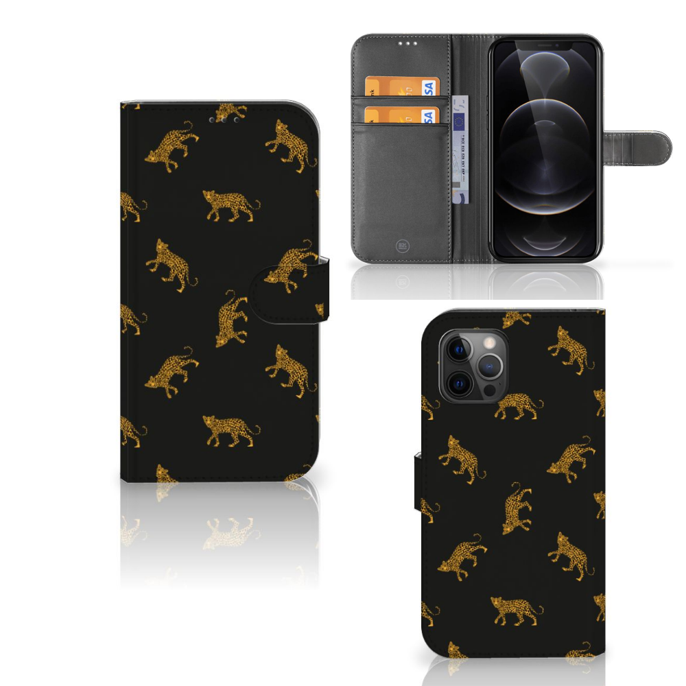 Telefoonhoesje met Pasjes voor Apple iPhone 12 Pro Max Leopards