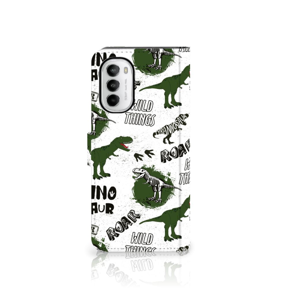 Telefoonhoesje met Pasjes voor Motorola Moto G52 | Moto G82 Dinosaurus