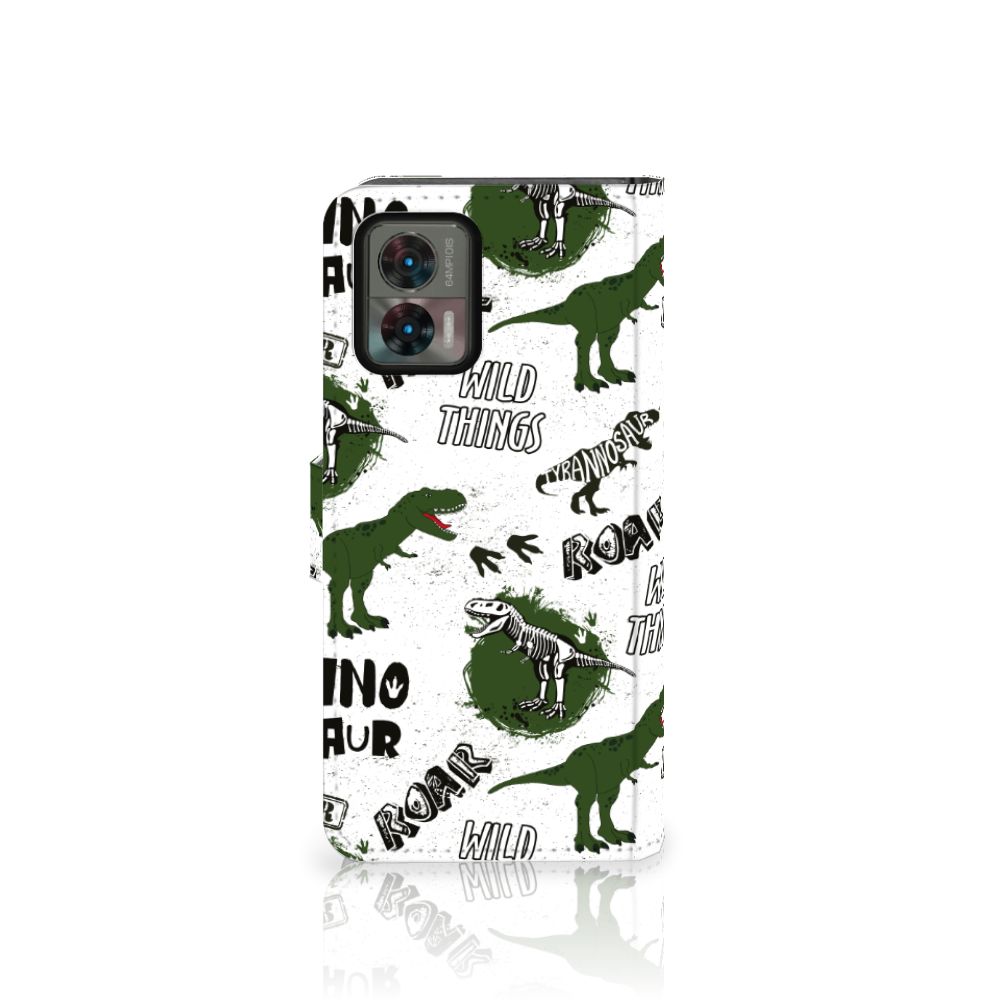 Telefoonhoesje met Pasjes voor Motorola Edge 30 Neo Dinosaurus