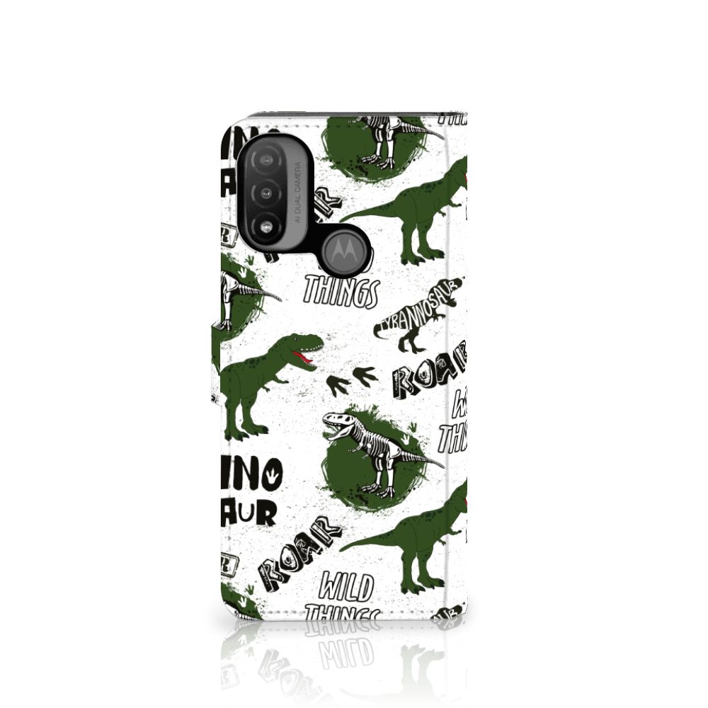 Telefoonhoesje met Pasjes voor Motorola Moto E20 | E30 | E40 Dinosaurus