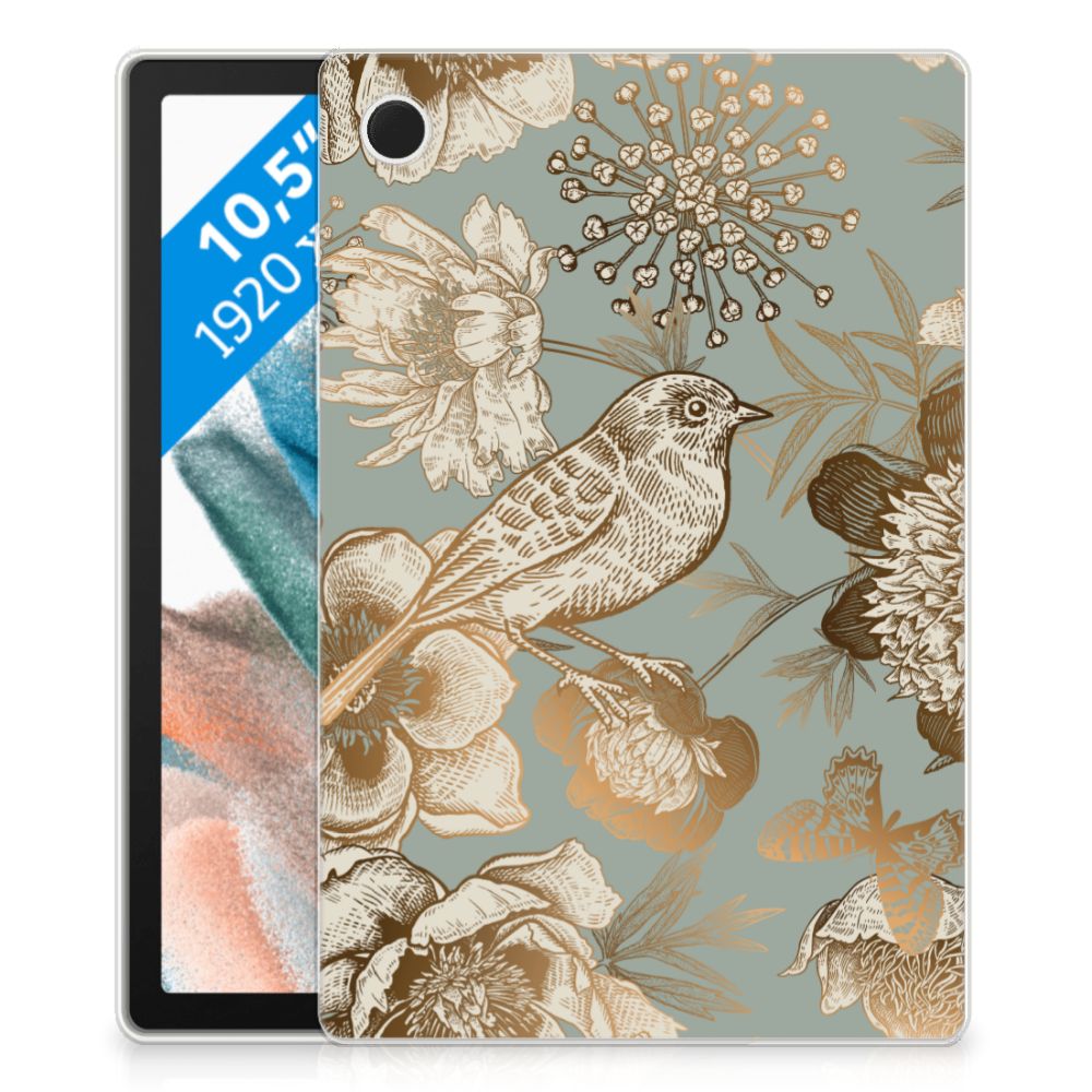 Siliconen Hoesje voor Samsung Galaxy Tab A8 2021/2022 Vintage Bird Flowers
