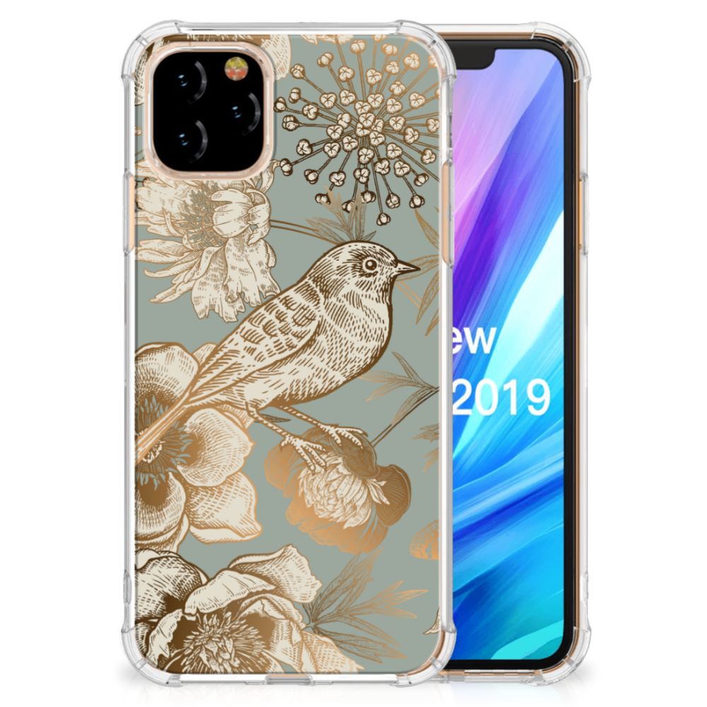 Case voor Apple iPhone 11 Pro Vintage Bird Flowers