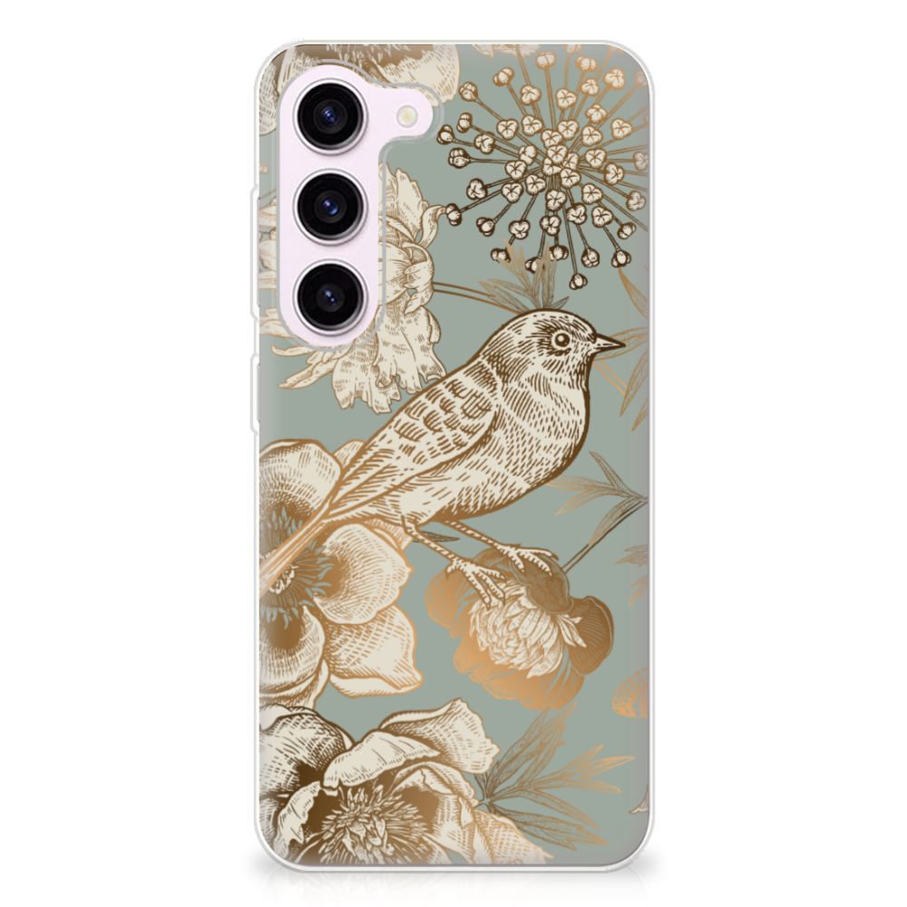 TPU Case voor Samsung Galaxy S23 Vintage Bird Flowers