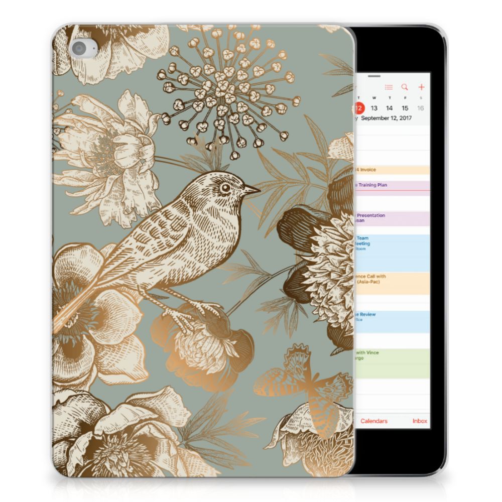Siliconen Hoesje voor Apple iPad Mini 4 | Mini 5 (2019) Vintage Bird Flowers